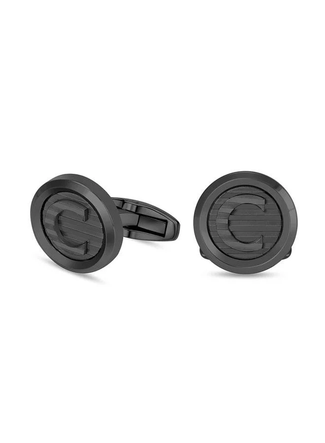 CERRUTI 1881 Fabio Gunmetal Stainless Steel Cufflinks for Men