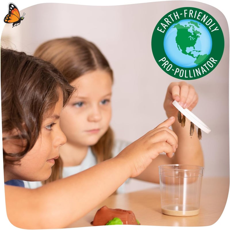 Insect Lore Butterfly Garden with 5 Live Baby Caterpillars - STEM Activity Journal, Habitat, Chrys-A-Lid Holder and Feeder Included | Raise and Release Painted Lady Butterflies - Image 2