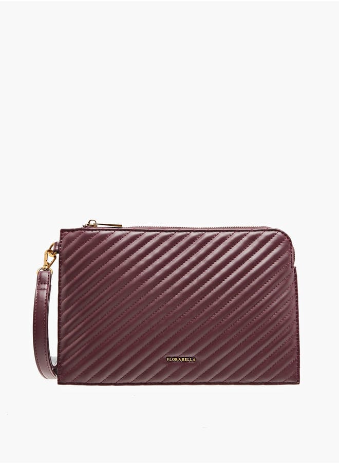 Flora Bella By Shoexpress Women Quilted Wallet with Zip Closure and Wrist Loop  - Image 1