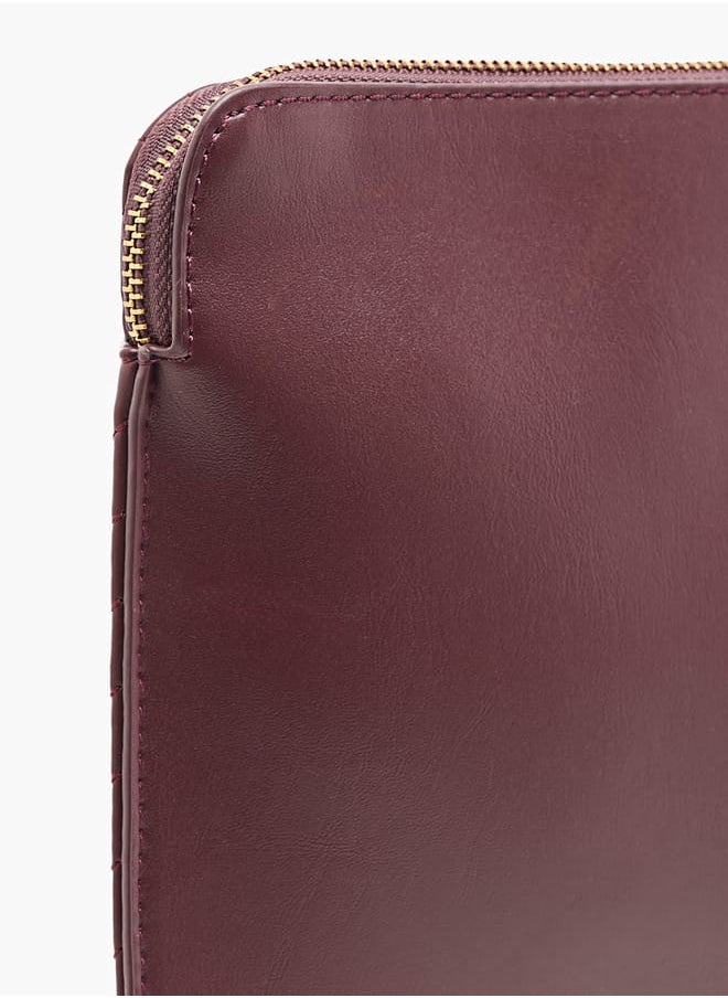 Women Quilted Wallet with Zip Closure and Wrist Loop