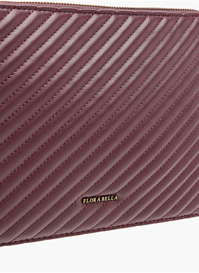 Flora Bella By Shoexpress Women Quilted Wallet with Zip Closure and Wrist Loop  - Image 4