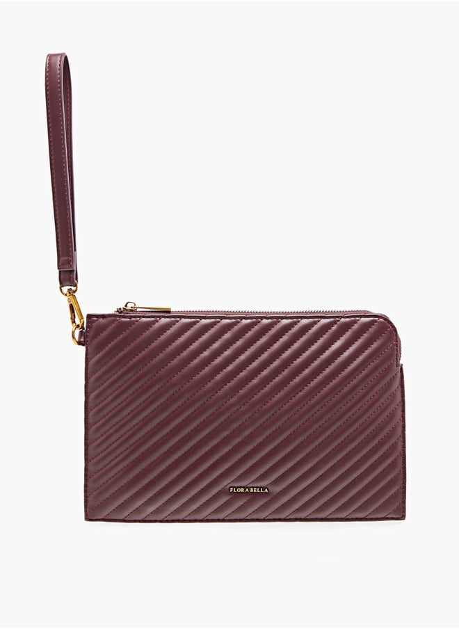 Flora Bella By Shoexpress Women Quilted Wallet with Zip Closure and Wrist Loop  - Image 2