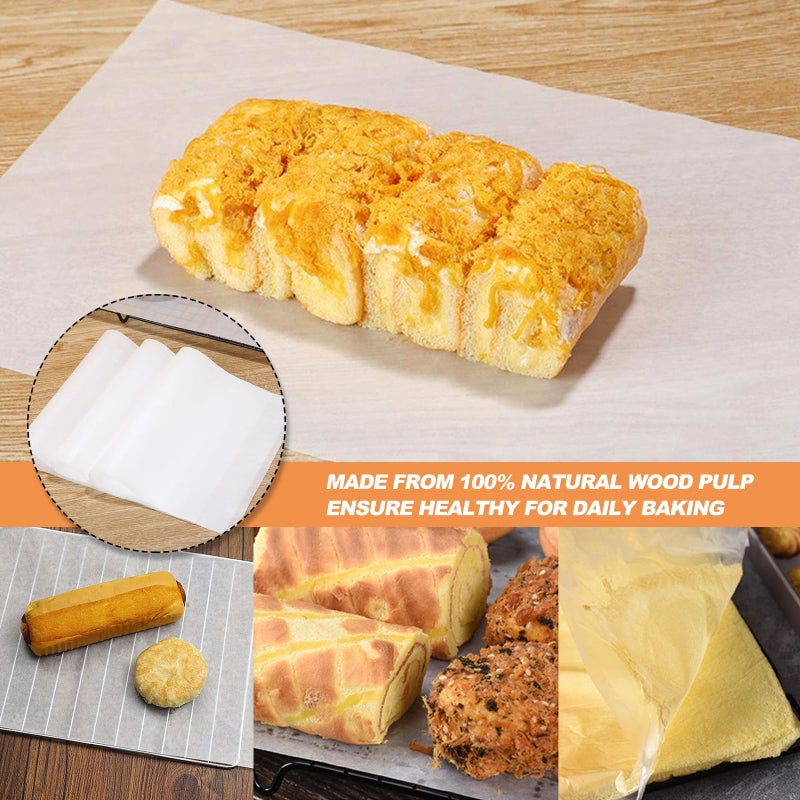 YYTOL Parchment Paper Sheets for Baking, 100 Pcs Non Stick Parchment Butter Paper Sheets Pre Cut for Oven Kitchen White 20 x 30cm - Image 5