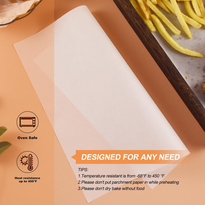YYTOL Parchment Paper Sheets for Baking, 100 Pcs Non Stick Parchment Butter Paper Sheets Pre Cut for Oven Kitchen White 20 x 30cm - Image 4