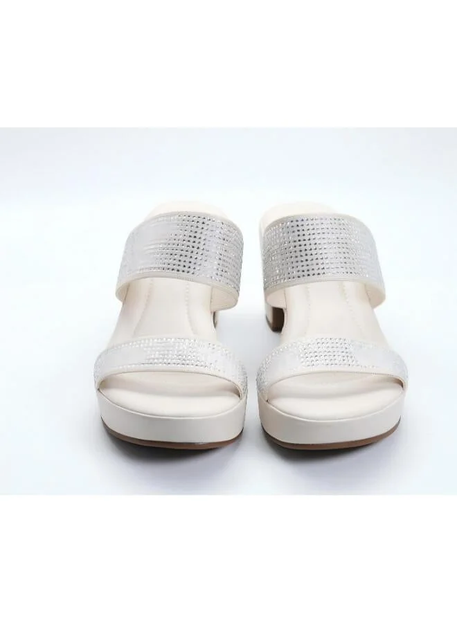 Michelle Morgan Off White 092-3141 Michelle Morgan Stylish Heeled Slide Sandals 514RJ75D Off White for Women | Best Price UAE