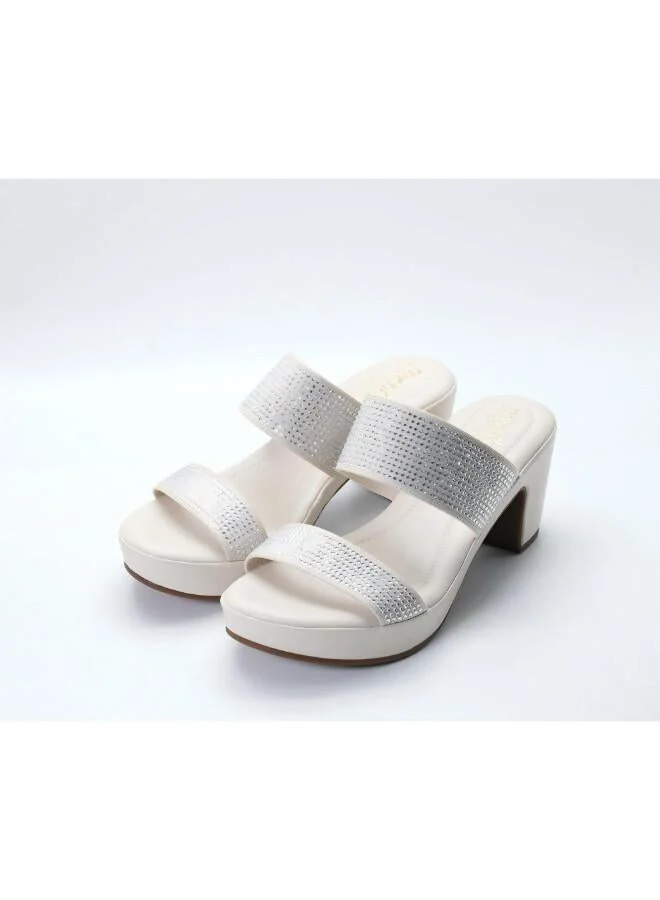 Michelle Morgan Off White 092-3141 Michelle Morgan Stylish Heeled Slide Sandals 514RJ75D Off White for Women | Best Price UAE