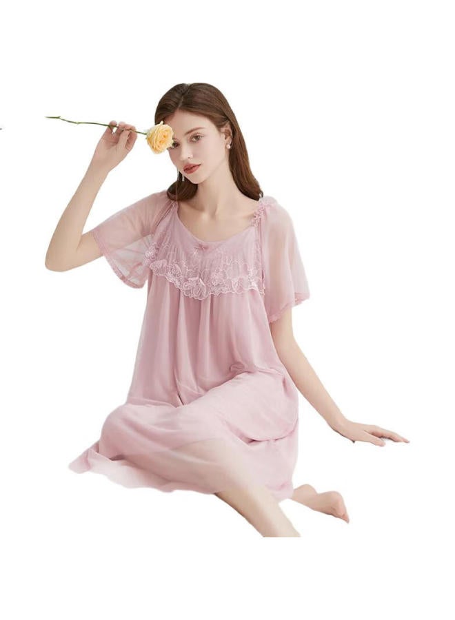 Fenton Women'S Summer Cool Sensation Silk Elegant Palace Style Thin Gauze Home Wear Pajamas - Image 2