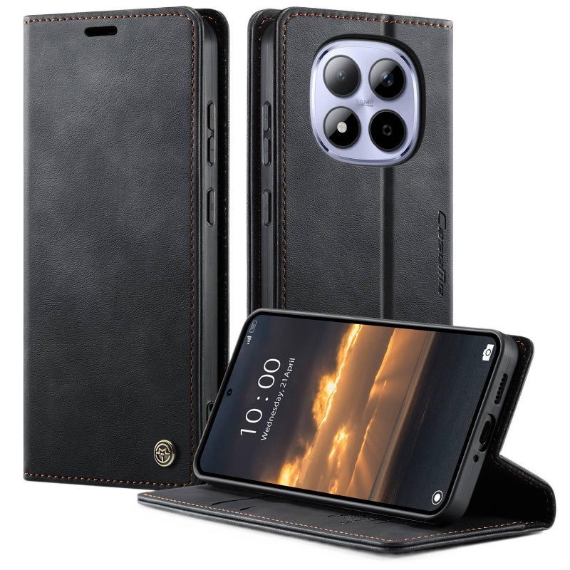 Leather Texture Protective Case for Redmi Note 15 with Drop Protection and Kickstand plus Shockproof plus Flip Cover in Purple - Image 2
