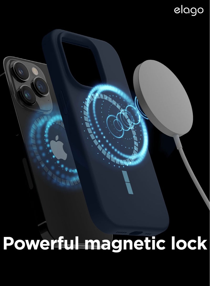 Elago Silicone Shockproof iPhone 14 Pro Case Cover with MagSafe - Jean Indigo - Image 3