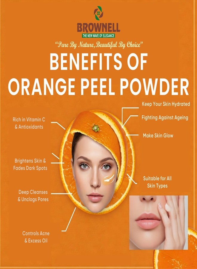 BROWNELL Organic Orange Peel Powder Natural Herbal Care for Skin Sun Dried Orange Peel Powder for Face No Chemical No preservative - Image 3