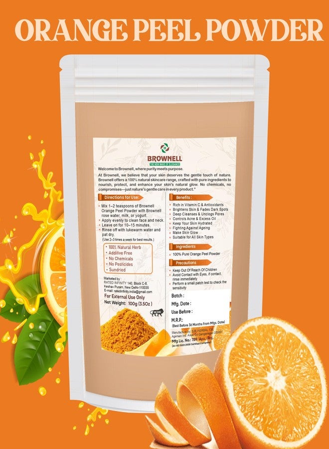 BROWNELL Organic Orange Peel Powder Natural Herbal Care for Skin Sun Dried Orange Peel Powder for Face No Chemical No preservative - Image 4