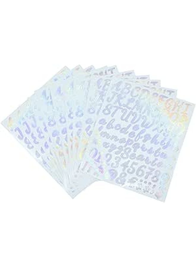 ملصقات الخط المكتوب يدويًا باللون الذهبي والفضي اللامع ثلاثي الأبعاد 10 أوراق للقصاصات والحرف اليدوية - Image 1