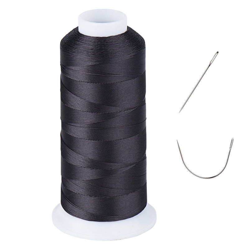 UV Resistant Heavy Duty Outdoor Thread for Hand or Machine Sewing Simthread 100 Polyester Bonded Thread Tex 69 12wt 1500 Yards NPBlack