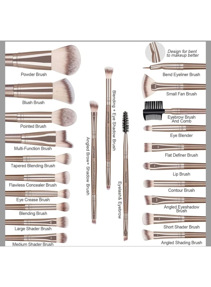 MAANGE 23 Pcs Makeup Brushes Set, Synthetic Makeup Brushes Set For Makeup Blush Brushes, Eyes And Facial - Image 2