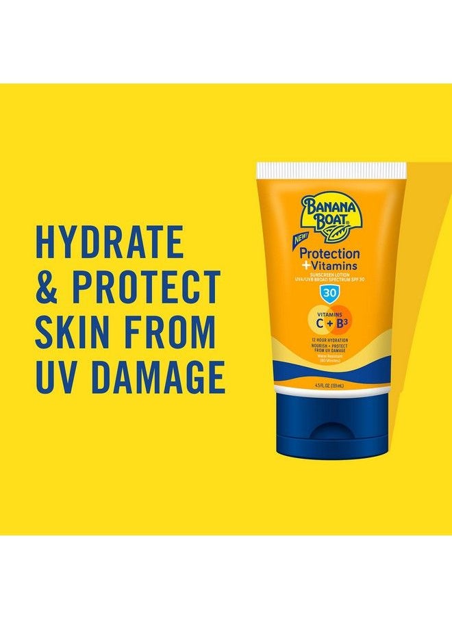 BANANA BOAT - Banana Boat Protection + Vitamins Sunscreen Lotion Spf 30 | Moisturizing Sunscreen With Vitamin C & B3 | Banana Boat Vitamin C Lotion Sunscreen Vitamin B3 & Vitamin C Sunscreen 4.5 Oz. - Image 1