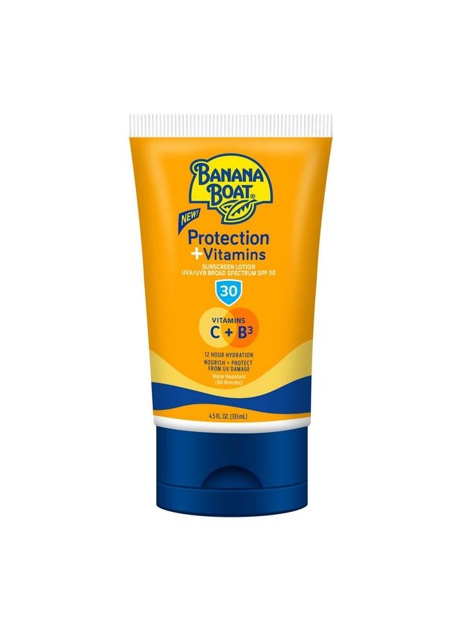 BANANA BOAT - Banana Boat Protection + Vitamins Sunscreen Lotion Spf 30 | Moisturizing Sunscreen With Vitamin C & B3 | Banana Boat Vitamin C Lotion Sunscreen Vitamin B3 & Vitamin C Sunscreen 4.5 Oz. - Image 1