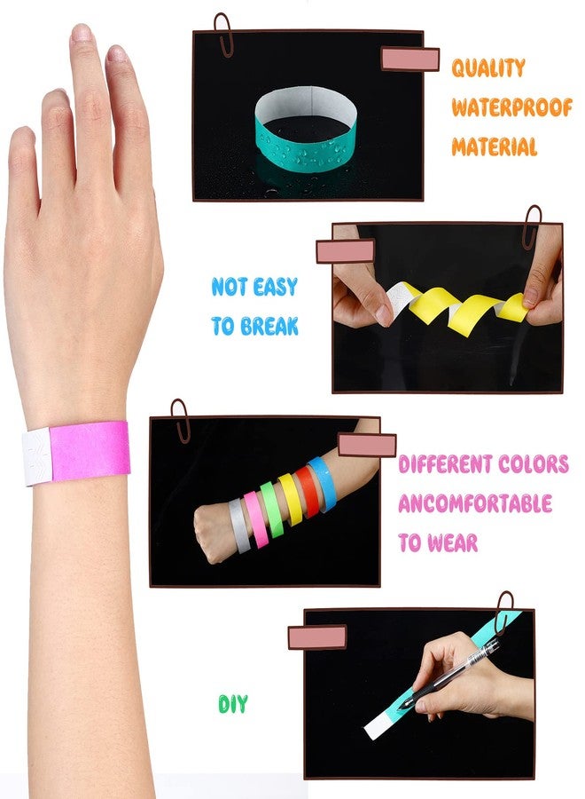 Harloon 1200 Pieces 3/4'' Wristbands 1 to 1200 Consecutive Numbers 12 Colored Wristbands Waterproof Paper Bracelets for Events Concert Festival Admission Party (Bright Colors) - Image 5