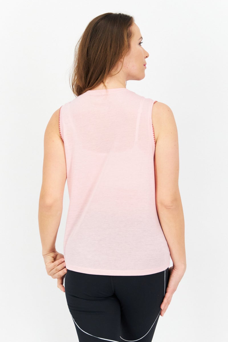 Nike تي شيرت يوغا رياضي للنساء، وردي - Image 2