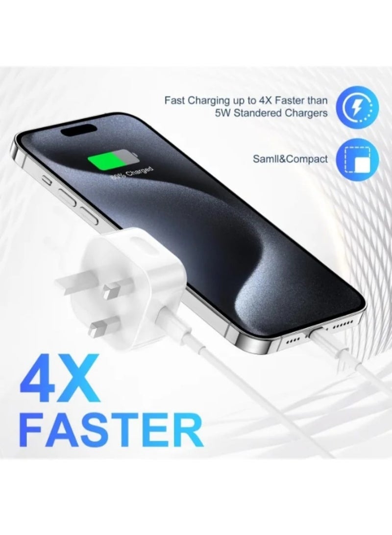 محول طاقة ديناميكي 40 واط بقدرة قصوى 60 واط مع كابل USB-C إلى USB-C لأجهزة iPhone، لون أبيض - Image 3