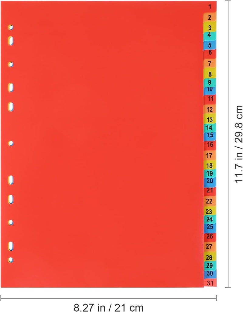 A4 Binder Dividers 31-tab Index Divider Sheets 11-Hole Plastic Subject Tabs for Document Organization Office and School Use - Image 2