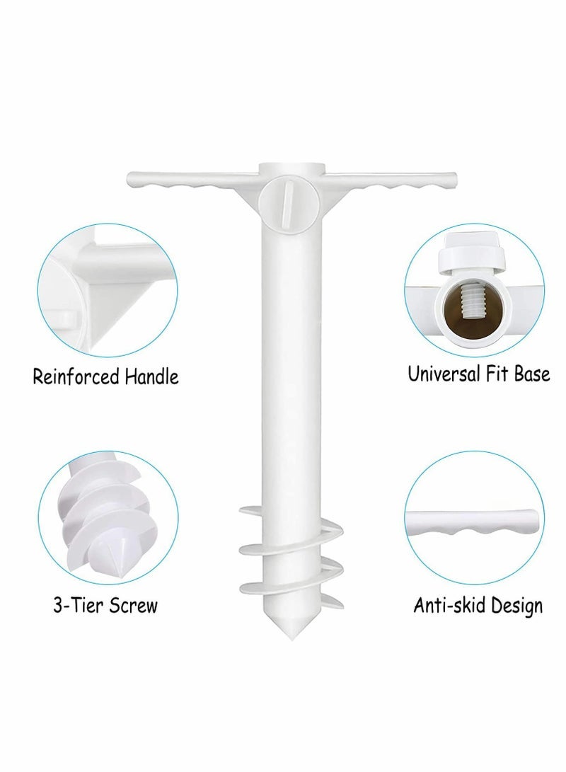 Umbrella Screw Sand Anchor Stand Holder, One Size Fits All, Umbrella Holder Stand Safe for Strong Wind with 4-prongs Hanging Hook - Image 4