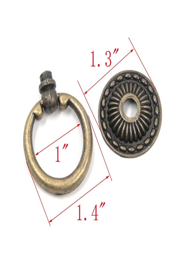 Antique Bronze Knobs Pulls Handles Hardware Furniture Drawer Pull Ring Dresser Cabinet Ring Pulls with Screws Pack of 10 - Image 4