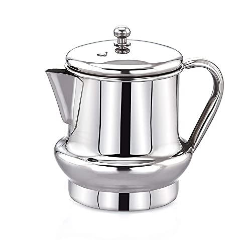 DiBha Stainless Steel Teapot with LidEasy to Pour Spout Cool Touch Handle Attractive DesignTea Coffee Kettle with Handle 600 ml