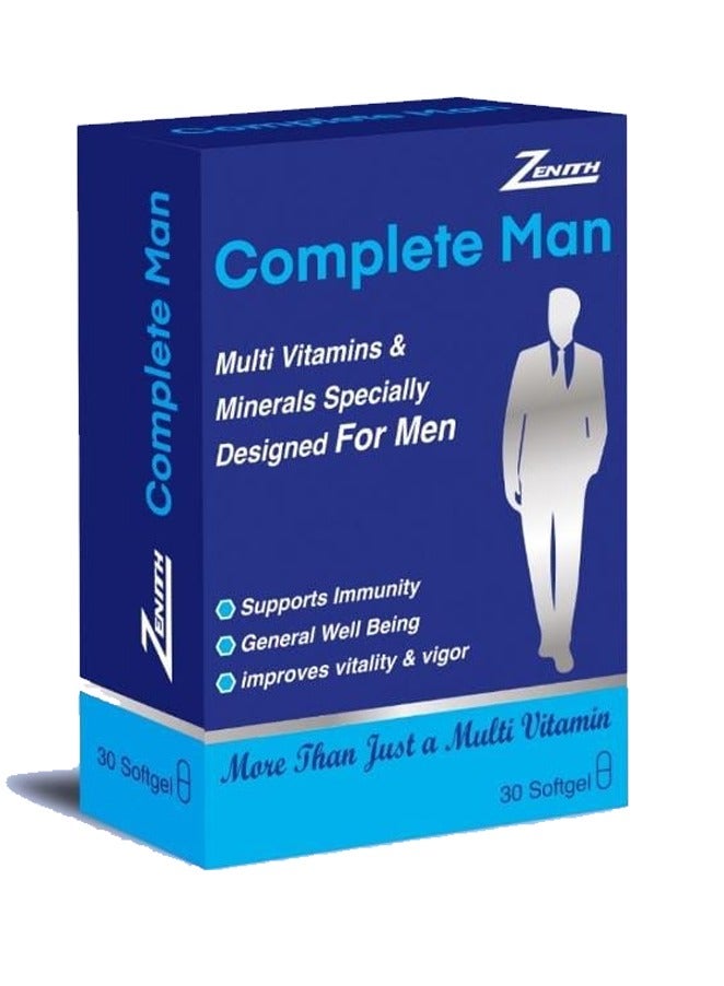 زينيث كومبليت مان متعدد الفيتامينات والمعادن مصمم خصيصًا للرجال، 30 كبسولة هلامية