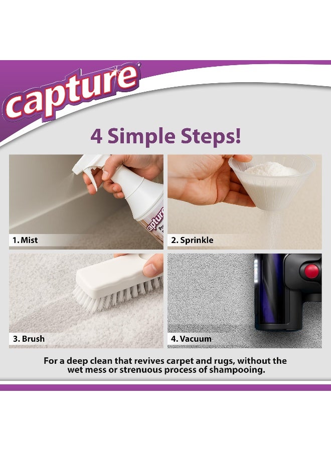 Capture Carpet & Rug Dry Cleaner w/Resealable lid - Home, Car, Dogs & Cats Pet Carpet Cleaner Solution - Strength Odor Eliminator, Stains Spot Remover, Non Liquid & No Harsh Chemical (2.5 lb) - Image 3