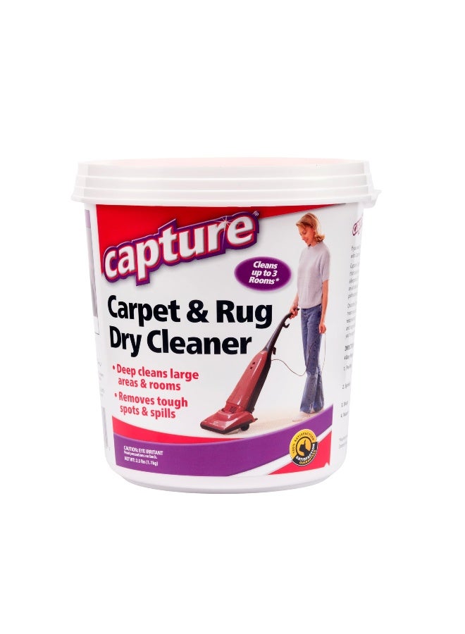 Capture Carpet & Rug Dry Cleaner w/Resealable lid - Home, Car, Dogs & Cats Pet Carpet Cleaner Solution - Strength Odor Eliminator, Stains Spot Remover, Non Liquid & No Harsh Chemical (2.5 lb) - Image 1