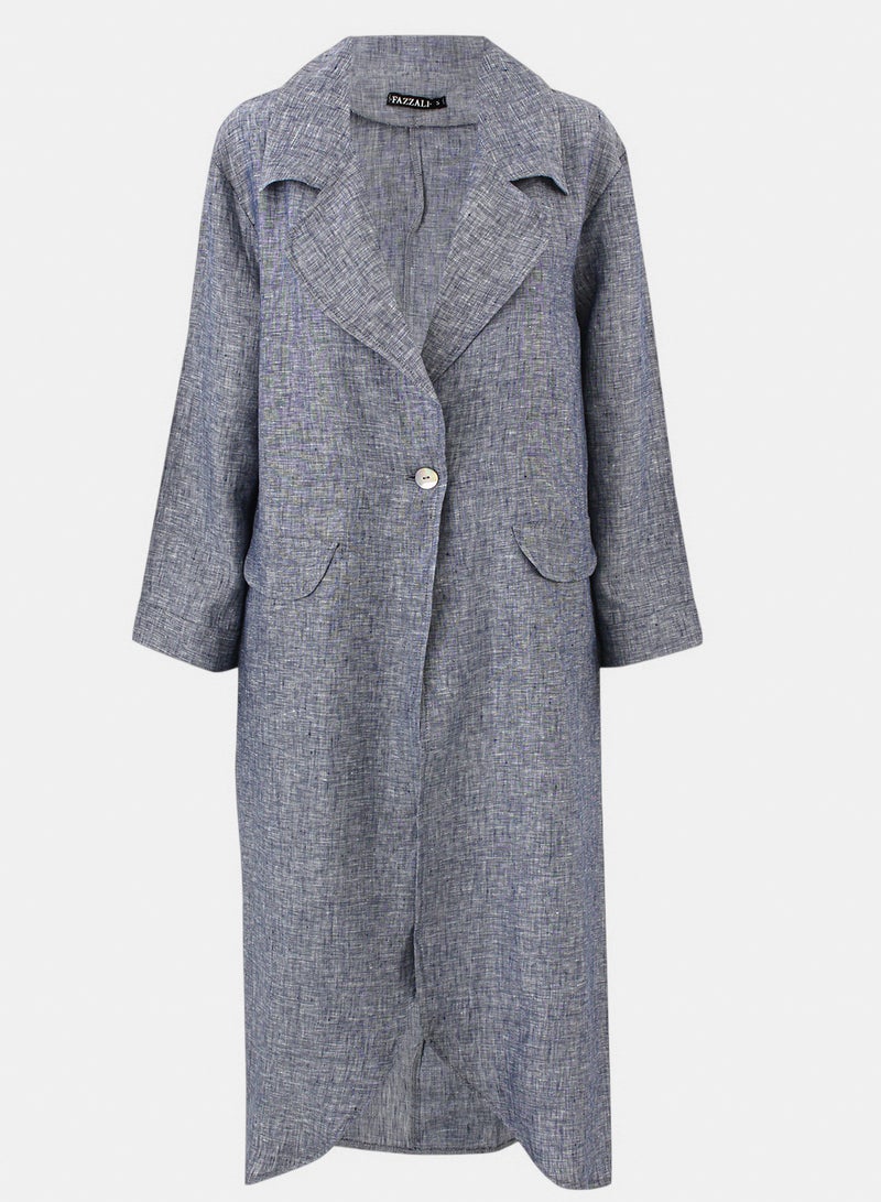 Flowy Long Linen Blazer.