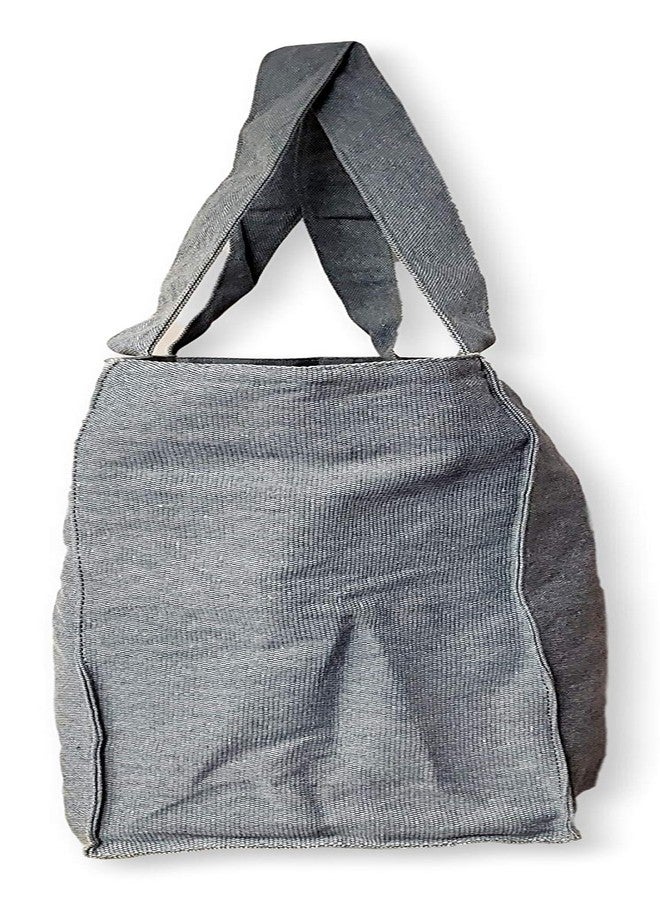 101 BEACH Extra Extra Large Travel Day Tote Bag Heavy Duty Cotton Twill Zip Top (Denim Blue) - Image 5