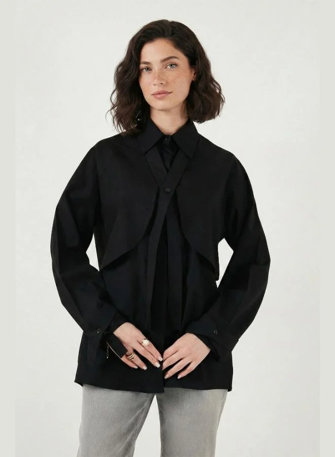 Lela Lela Cotton Relaxed Fit Shirt with Tie Detail Women's SHIRT 6925408