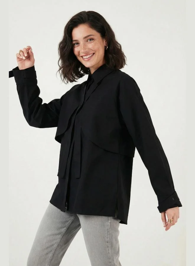 Lela  Lela Cotton Relaxed Fit Shirt with Tie Detail Women's SHIRT 6925408 for Women | Best Price UAE