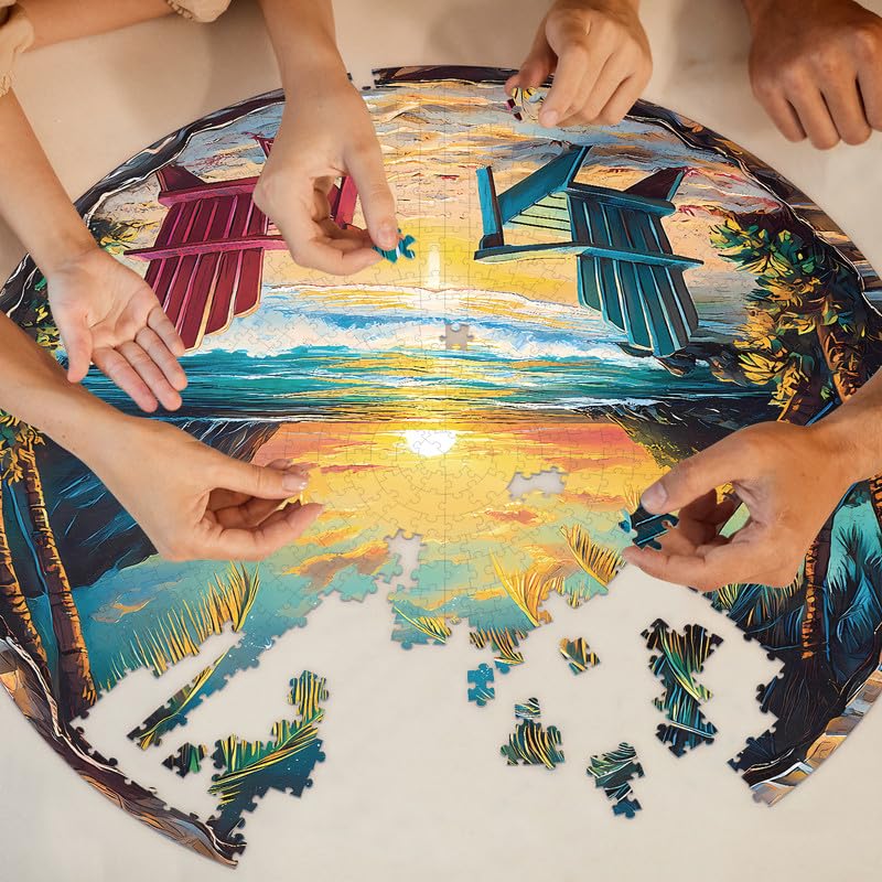 Jigfoxy Puzzles for Adults 1000 Pieces Sunset Beach Hard Challenging Jigsaw Relaxing Fun Game Perfect Birthday for Puzzle Lovers Home Dcor - Image 4