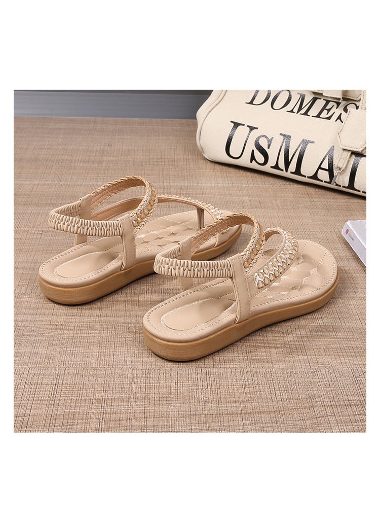 NIBEMINENT Summer  Women's Simple and Light Casual Style Plus Size Flat Toe Sandals Girl  - Image 1