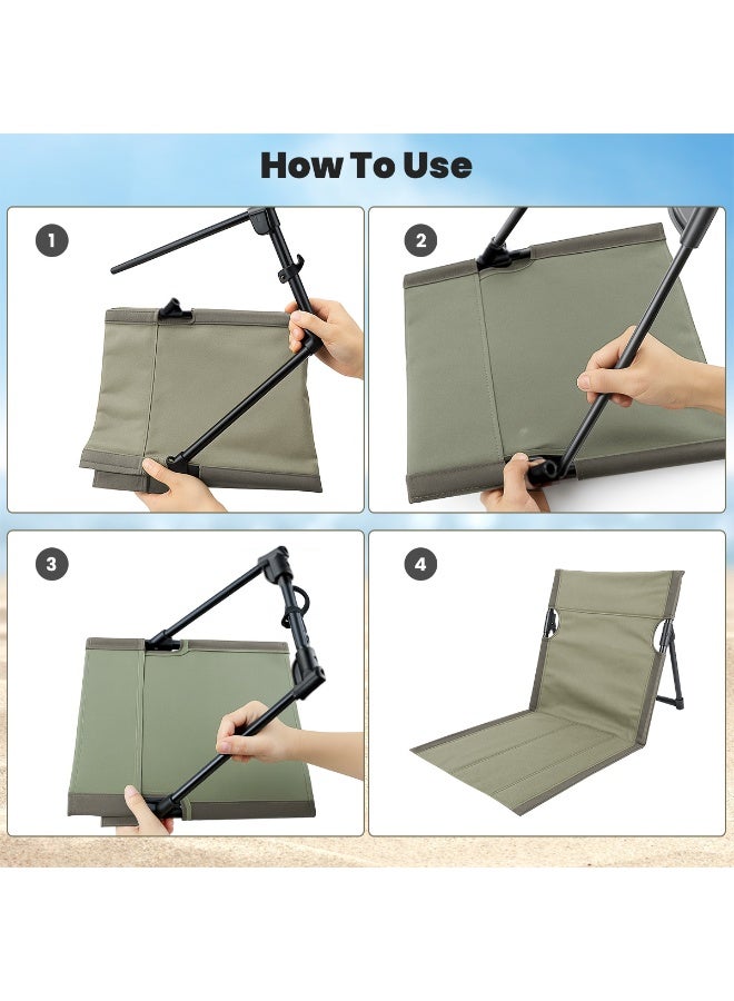 VUCATIN Foldable Seat for Poolside Chairs Portable Outdoor Poolside Chairs for Edge of Pool Beach Chair SwimmingPool Accessories Pool Seats for Edge Beach Camping Picnic Lawn Accessories Including Storage Tote Bags (Green) - Image 3