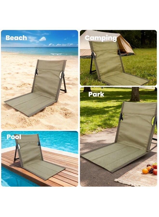 VUCATIN Foldable Seat for Poolside Chairs Portable Outdoor Poolside Chairs for Edge of Pool Beach Chair SwimmingPool Accessories Pool Seats for Edge Beach Camping Picnic Lawn Accessories Including Storage Tote Bags (Green) - Image 5