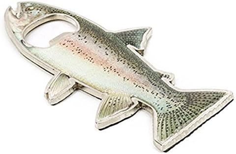 Tinksky Bottle Opener Fridge Magnet Stainless Steel Rainbow Trout Fish Shape 2 in 1 - Image 2