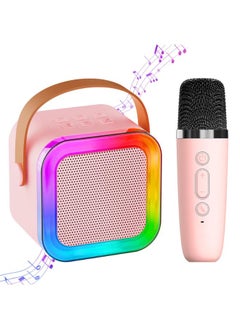 Generic Mini Karaoke Machine for Kids Adults,Portable Bluetooth Speaker, 2 wireless Microphones with Fun Voice Changing Function-Toys for 5 6 7 8 9 10 Year Old Girl boys Birthday Gifts ideas (Pink - 1 Mic) 