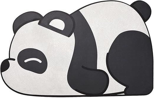 NETZILLA NAVA PAVA Super Absorbent Panda Bath Mat Quick Dry Bath Mat Non Slip Rubber Bathroom Rugs Easy to Clean Machine Washable Thin Bath Mats for Bathroom Foot Pad with Rubber Sole BackSize 4060 - Image 1