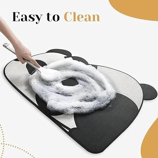 NETZILLA NAVA PAVA Super Absorbent Panda Bath Mat Quick Dry Bath Mat Non Slip Rubber Bathroom Rugs Easy to Clean Machine Washable Thin Bath Mats for Bathroom Foot Pad with Rubber Sole BackSize 4060 - Image 5