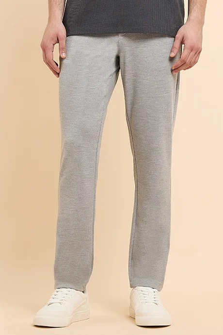 R&b Textured Knitted Slim Fit Pants with Button Closure