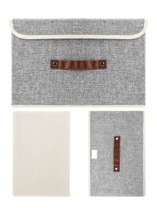 GGEROU Storage Bins with Lids, Set of 3 Foldable Storage Boxes with Lids and Leather Handle, Closet Organizers for Clothes Storage - Image 4