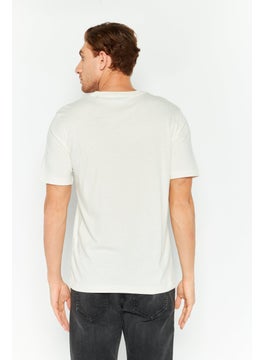 DIESEL Men Crew Neck Short Sleeve Graphic Print T Shirt, White Combo  - Image 2
