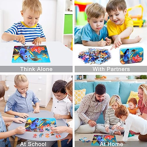 LELEMON Ocean Puzzles for Kids Ages 4-6,Underwater World 60 Piece Puzzles for Kids Ages 4-8,Children Jigsaw Puzzles in a Metal Box,Educational Learning Puzzle Toys for Girls and Boys - Image 4