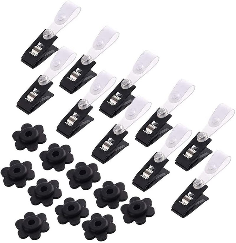 50 Pcs Black Anti Wind Clips Professional Adjustable Nylon Stoppers For Secure Fixing - Image 1