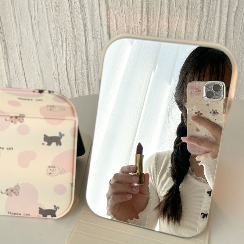 Portable Trendy Ins-Style Foldable Handheld Vanity Mirror DIY Student Dormitory Desktop Makeup Mirror Beauty - Image 5
