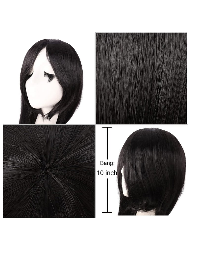 general 80 سم شعر مستعار مستقيم طويل موضة أنمي للنساء مع قبعة شعر مجانية (أسود) - Image 2