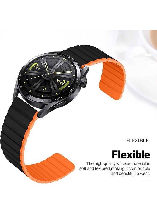 Muyixin أحزمة ساعة مغناطيسية مقاس 22 مم متوافقة مع ساعة HUAWEI Watch GT 3 مقاس 46 مم/Samsung Watch 3 مقاس 45 مم/Gear S3 Frontier/Classic، أحزمة سيليكون مريحة للنساء والرجال (أخضر) - Image 3